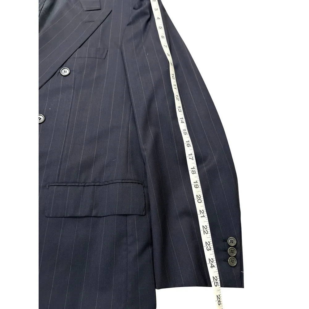 Brioni‎ Navy Pinstripe Double Breasted Blazer Sports Coat 44R Tiberio Flaminio